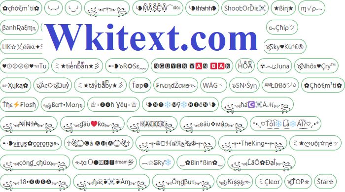 Tên Kí Tự Đặc Biệt tại Wkitext.com